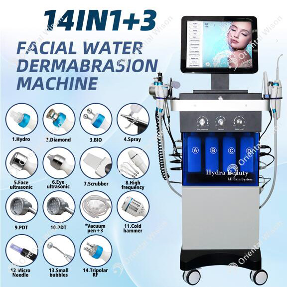 14 IN 1 Hydra Facial Cleaning Water Oxygen Jet Peel Machine